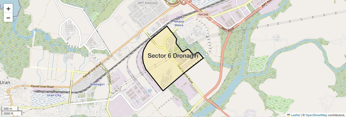 Location Map of Sector 6 Dronagiri, Navi Mumbai