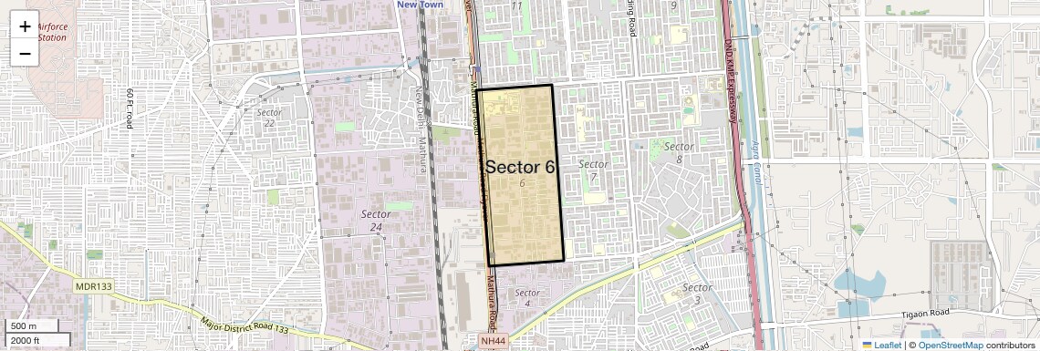 Location Map of Sector 6, Faridabad
