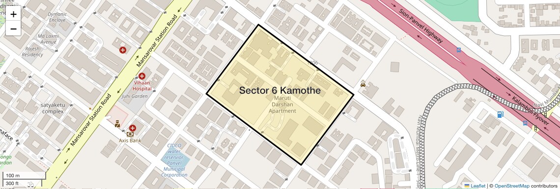 Location Map of Sector 6 Kamothe, Navi Mumbai