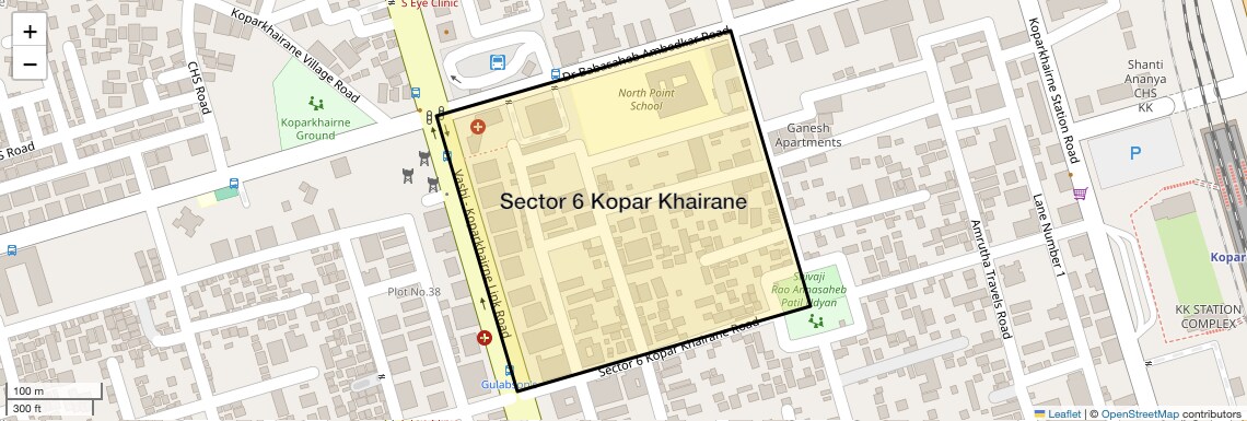 Location Map of Sector 6 Kopar Khairane, Navi Mumbai