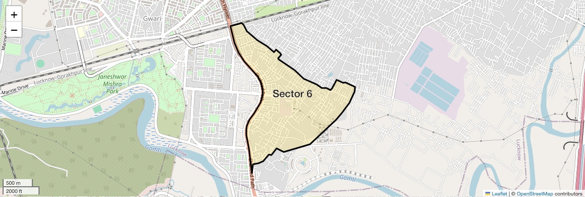 Location Map of Sector 6, Lucknow