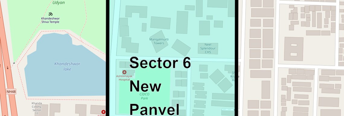 Location Map of Sector 6 New Panvel West, Navi Mumbai