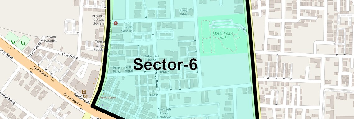 Location Map of Sector 6, Pune