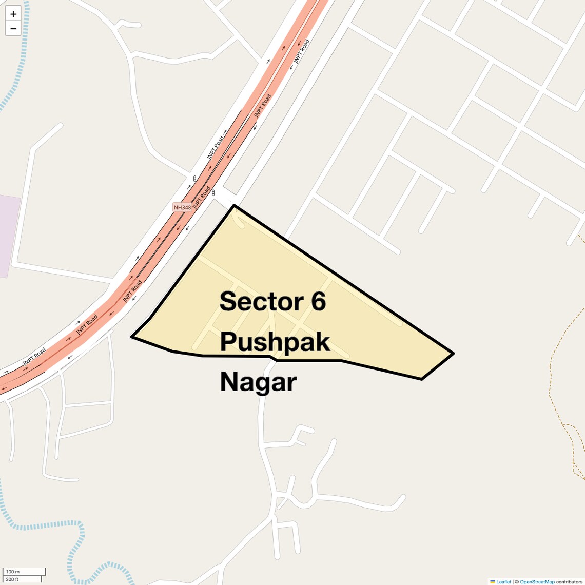 Location Map of Sector 6 Pushpak Nagar, Navi Mumbai