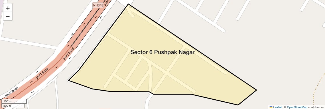 Location Map of Sector 6 Pushpak Nagar, Navi Mumbai