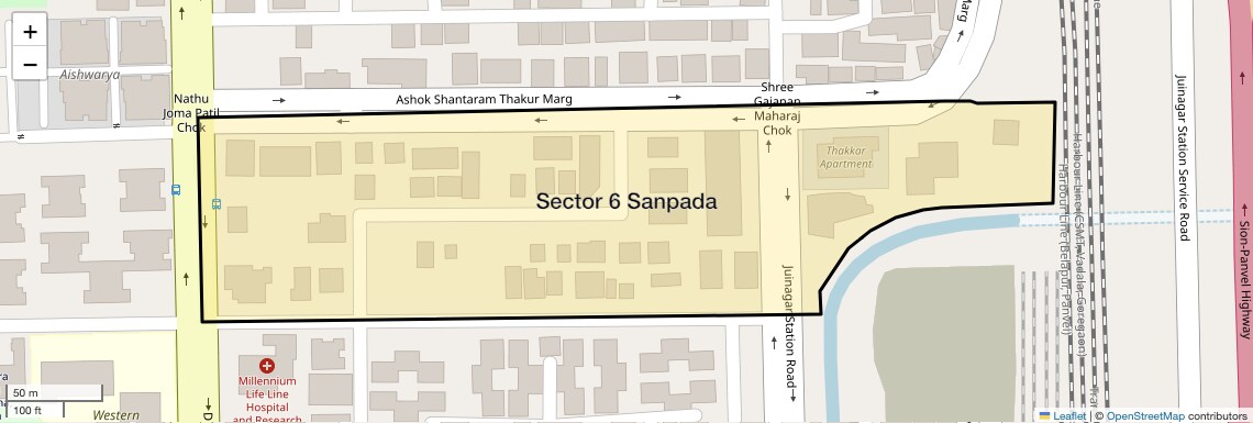 Location Map of Sector 6 Sanpada, Navi Mumbai
