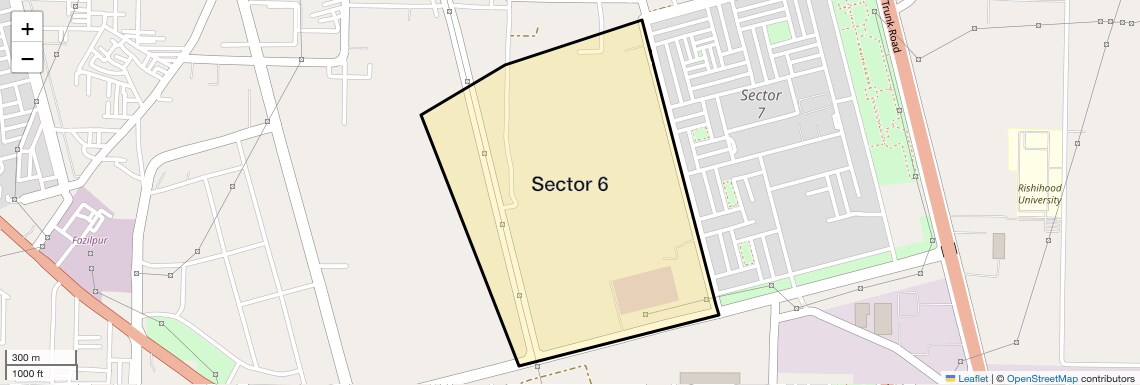 Location Map of Sector 6, Sonipat