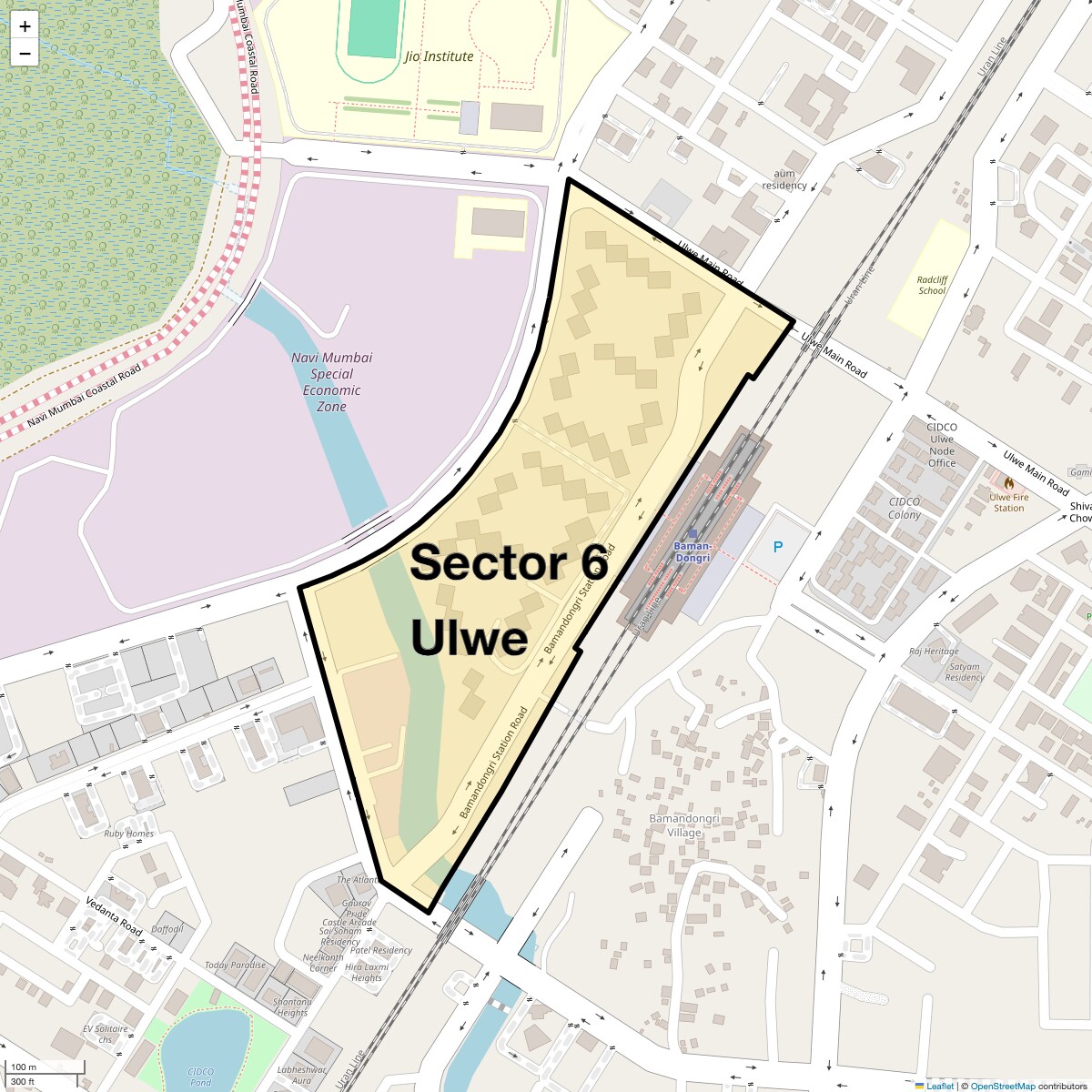 Location Map of Sector 6 Ulwe, Navi Mumbai