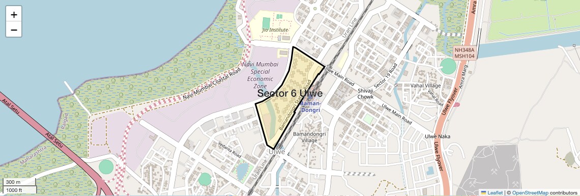 Location Map of Sector 6 Ulwe, Navi Mumbai