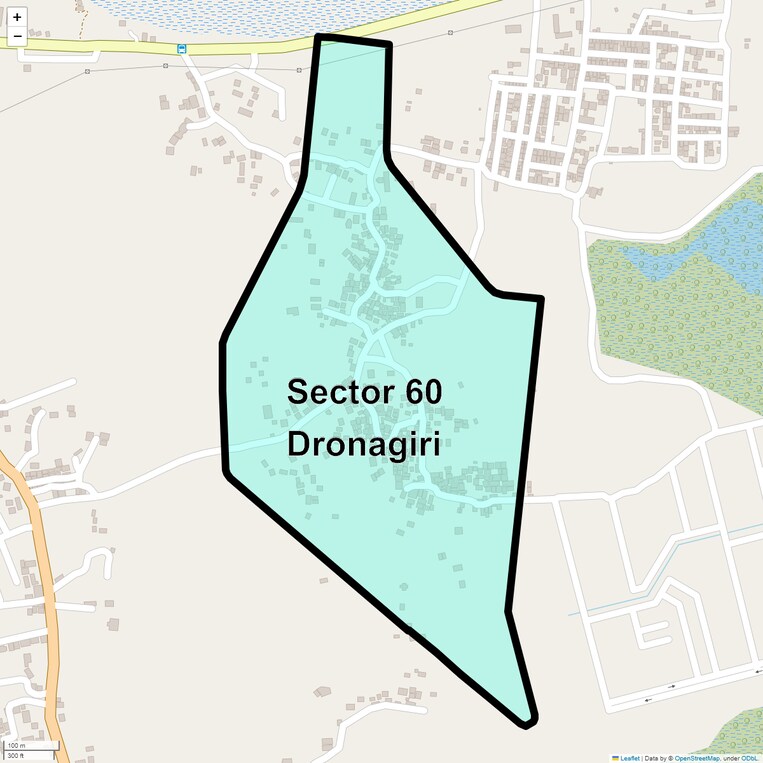 Location Map of Sector 60 Dronagiri