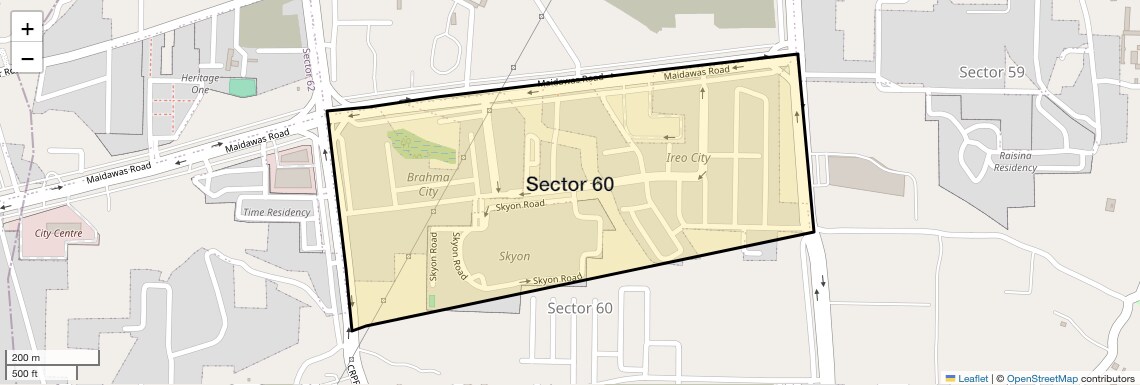 Location Map of Sector 60, Gurgaon
