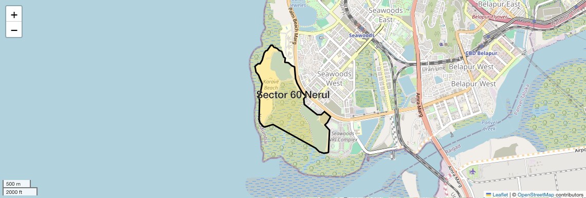 Location Map of Sector 60 Nerul, Navi Mumbai