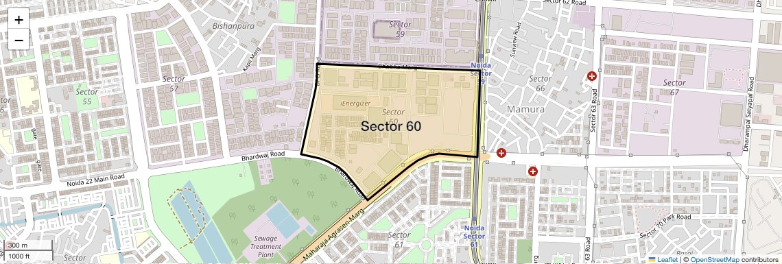 Location Map of Sector 60, Noida