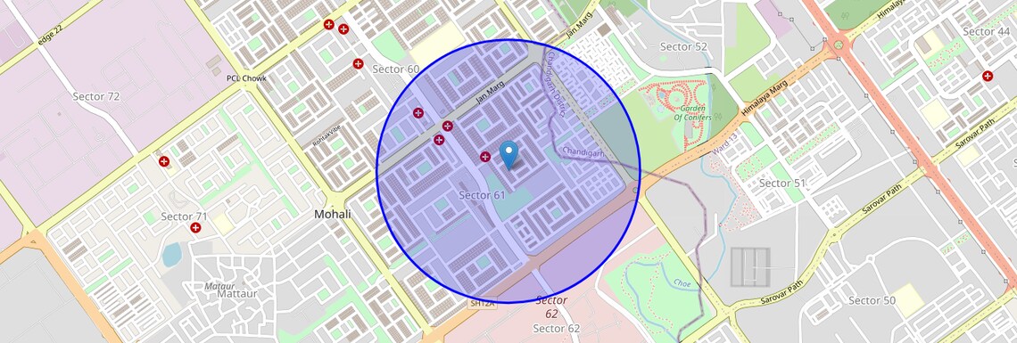Location Map of Sector 61, Chandigarh