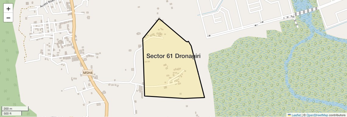 Location Map of Sector 61 Dronagiri, Navi Mumbai