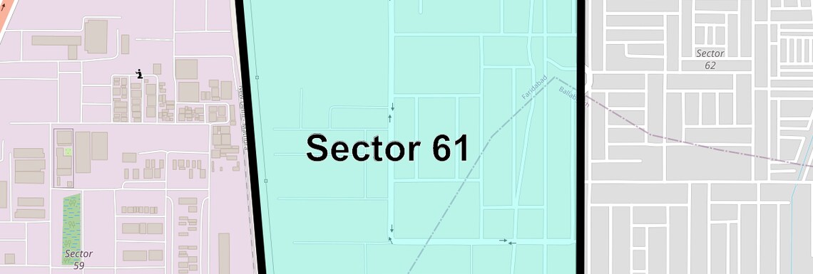 Location Map of Sector 61, Faridabad