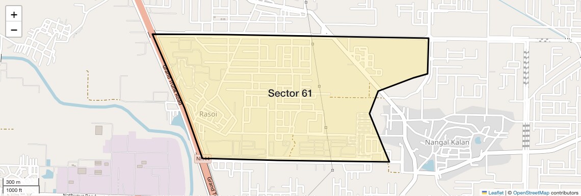Location Map of Sector 61, Sonipat