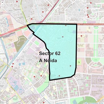 Location Map of Sector 62 A Noida, Noida