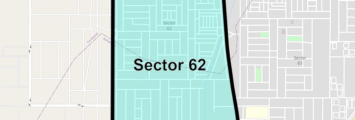 Location Map of Sector 62, Faridabad