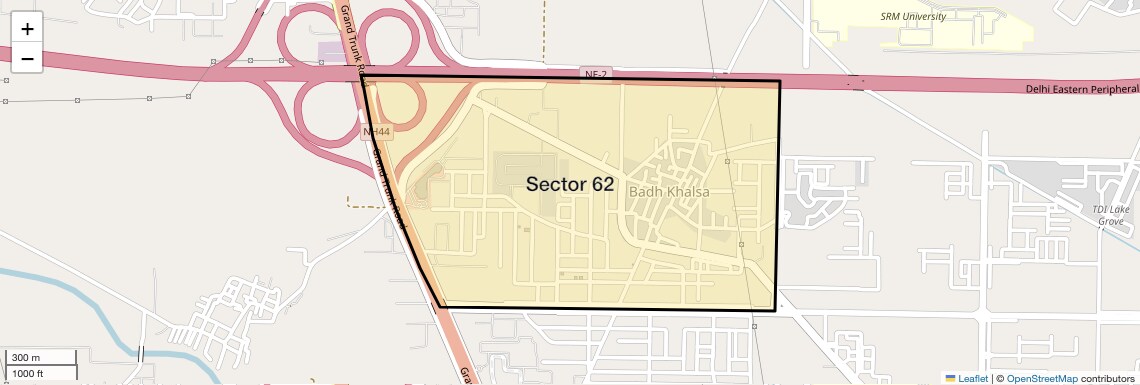 Location Map of Sector 62, Sonipat