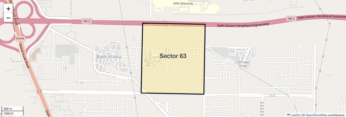 Location Map of Sector 63, Sonipat