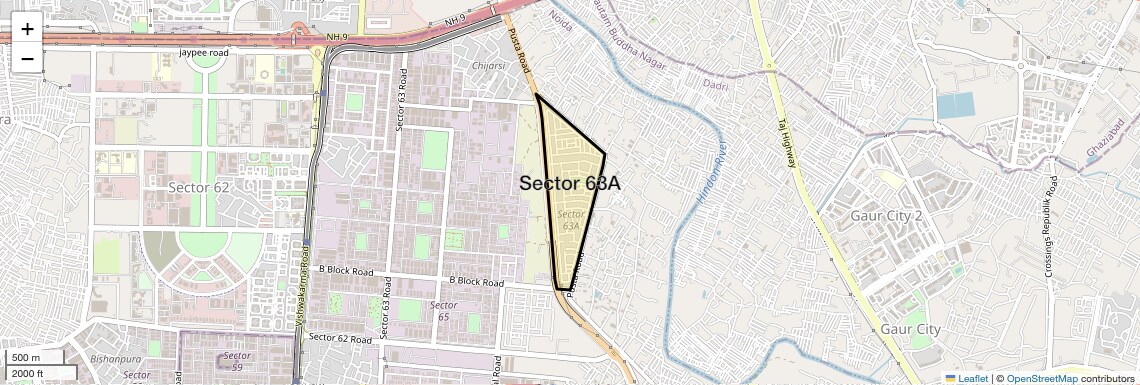 Location Map of Sector 63A, Noida