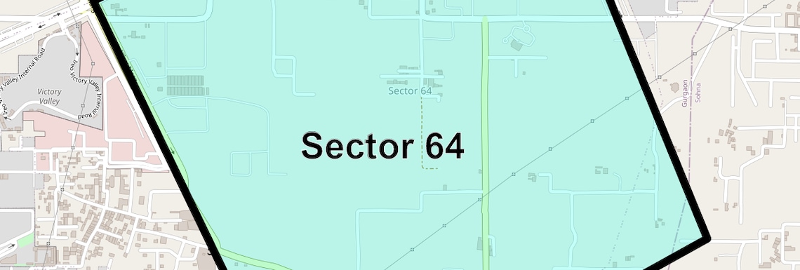 Location Map of Sector 64, Gurgaon