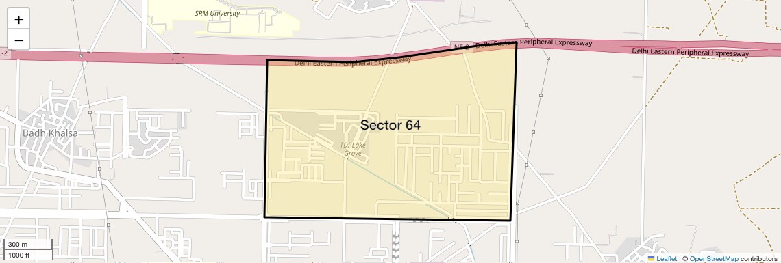 Location Map of Sector 64, Sonipat
