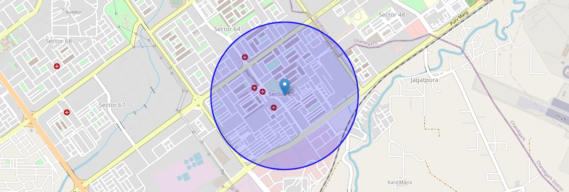 Location Map of Sector 65, Chandigarh