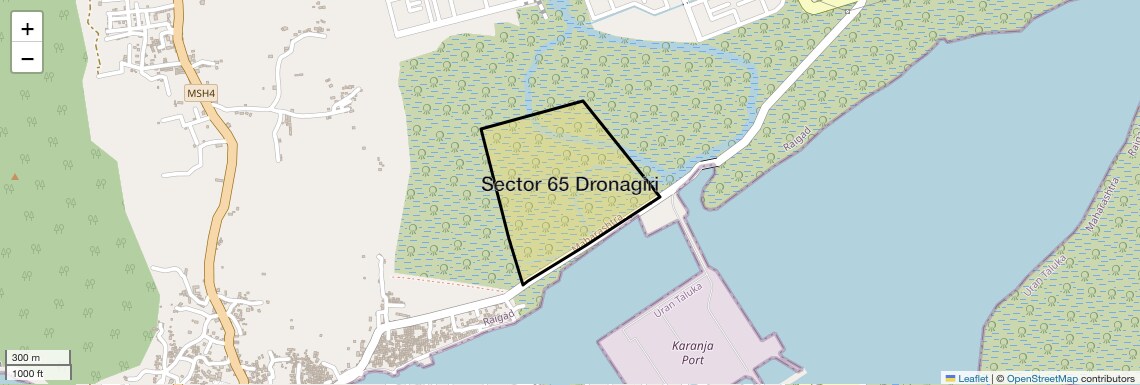 Location Map of Sector 65 Dronagiri, Navi Mumbai