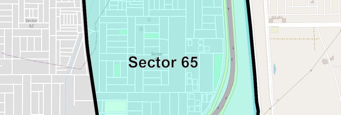 Location Map of Sector 65, Faridabad