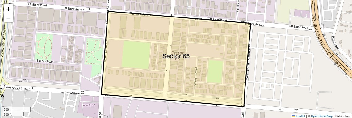 Location Map of Sector 65, Noida