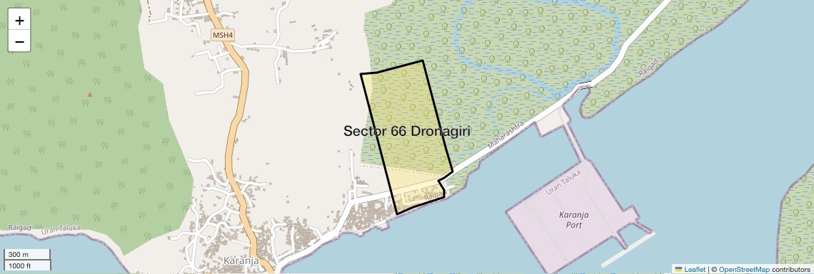 Location Map of Sector 66 Dronagiri, Navi Mumbai