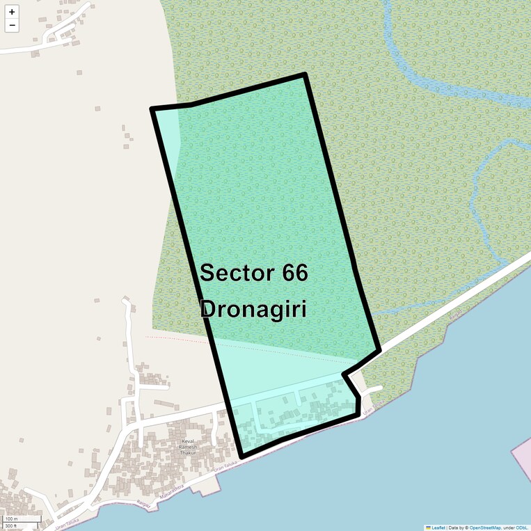 Location Map of Sector 66 Dronagiri
