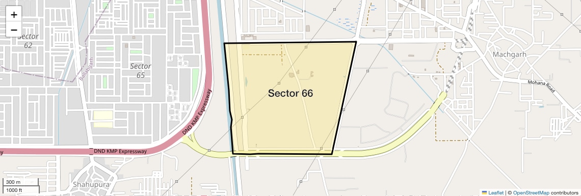 Location Map of Sector 66, Faridabad