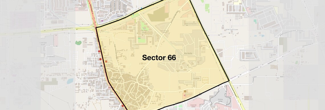 Location Map of Sector 66, Gurgaon