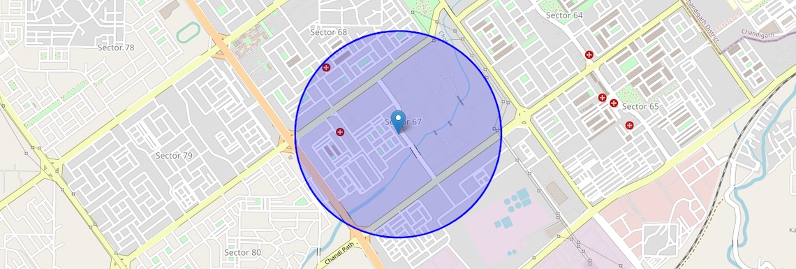 Location Map of Sector 67, Chandigarh