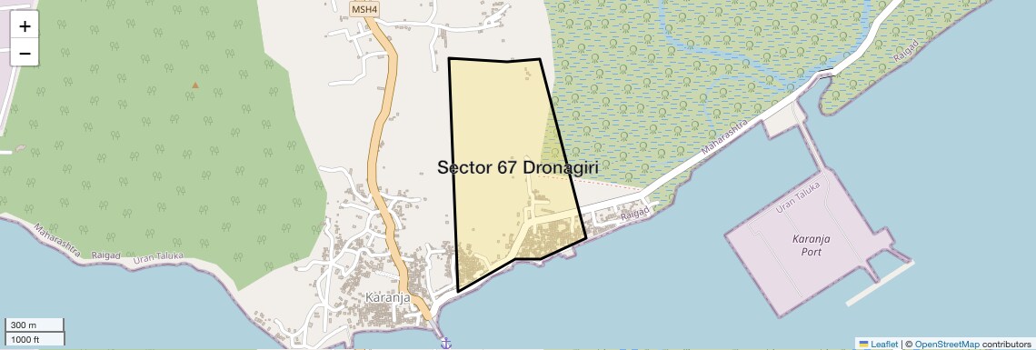 Location Map of Sector 67 Dronagiri, Navi Mumbai