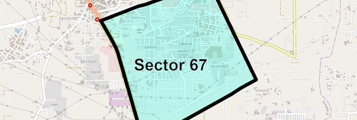 Location Map of Sector 67, Gurgaon