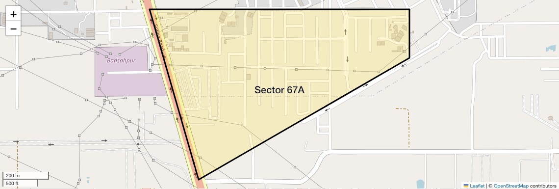 Location Map of Sector 67A, Gurgaon