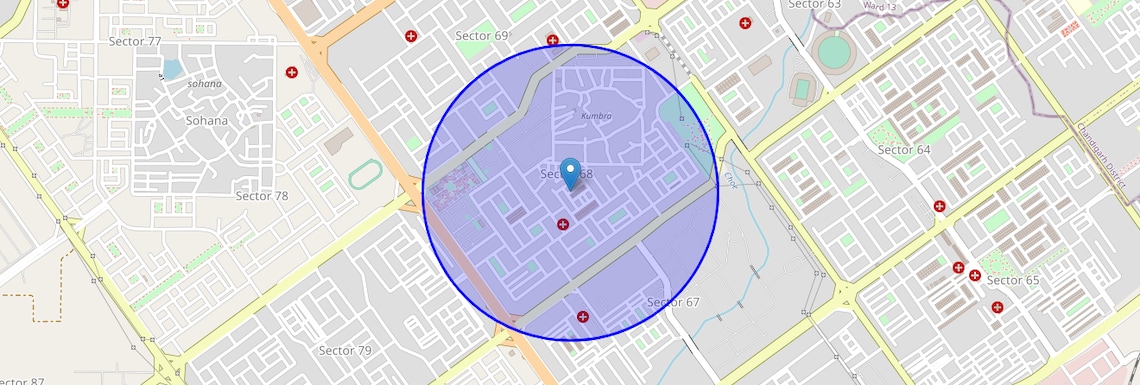 Location Map of Sector 68, Chandigarh