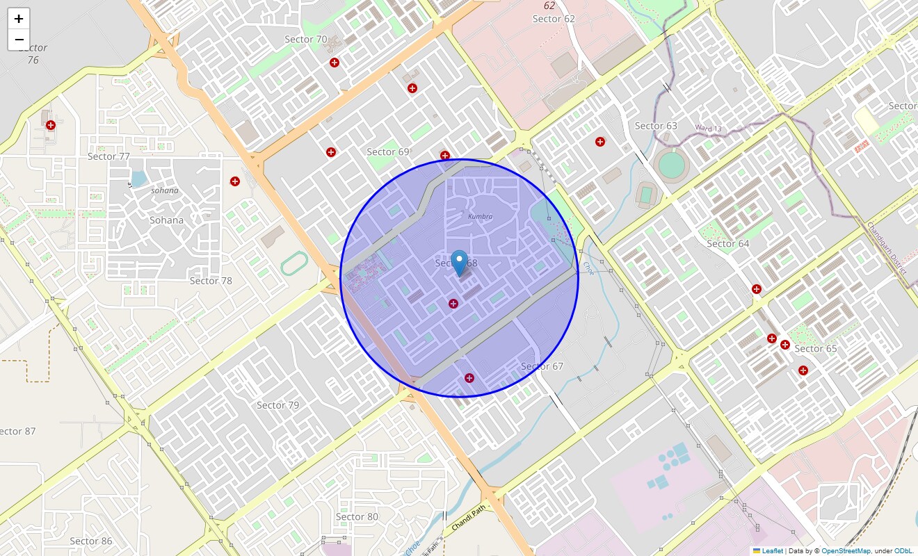 Location Map of Sector 68, Chandigarh