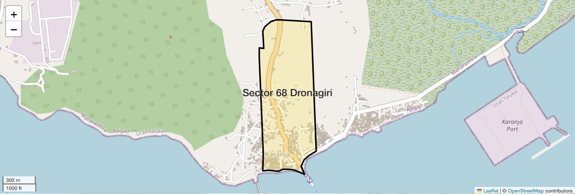 Location Map of Sector 68 Dronagiri, Navi Mumbai