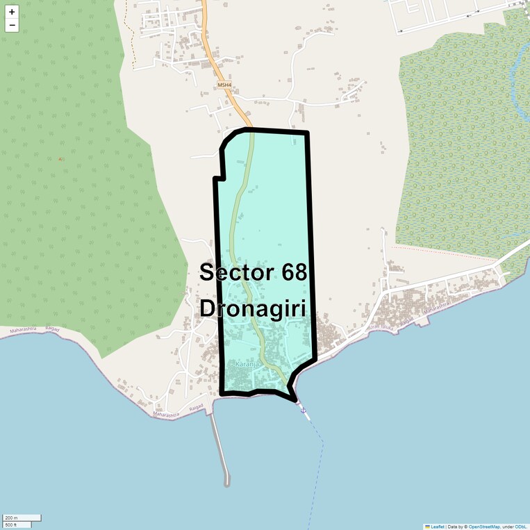 Location Map of Sector 68 Dronagiri