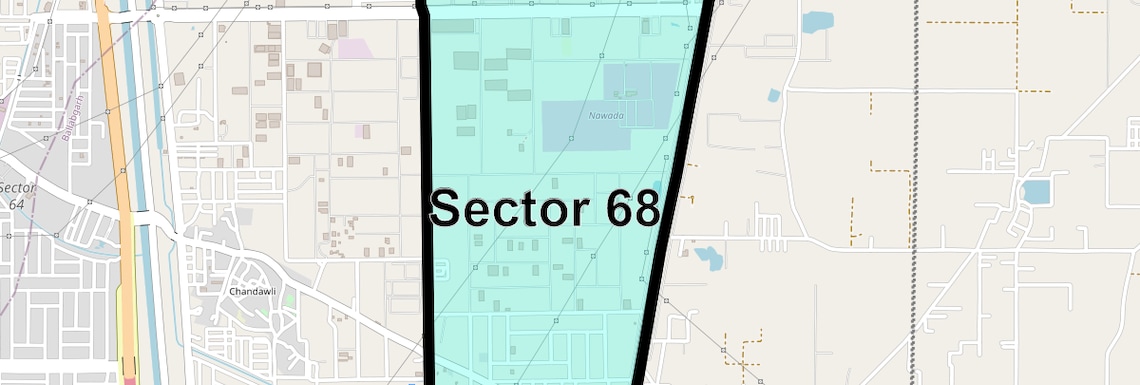 Location Map of Sector 68, Faridabad