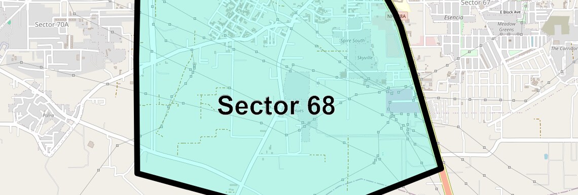 Location Map of Sector 68, Gurgaon