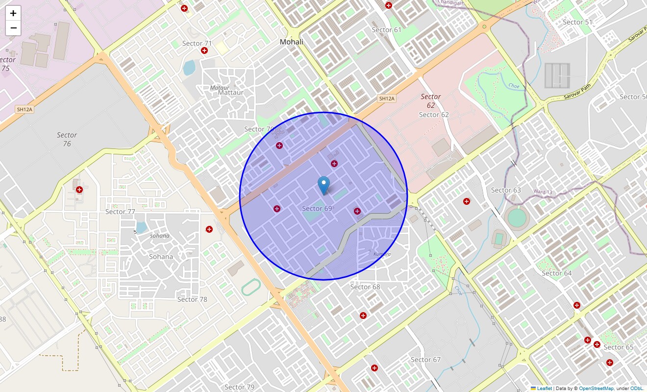 Location Map of Sector 69, Chandigarh