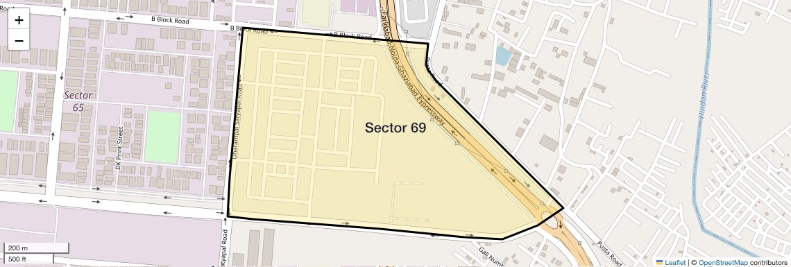 Location Map of Sector 69, Noida
