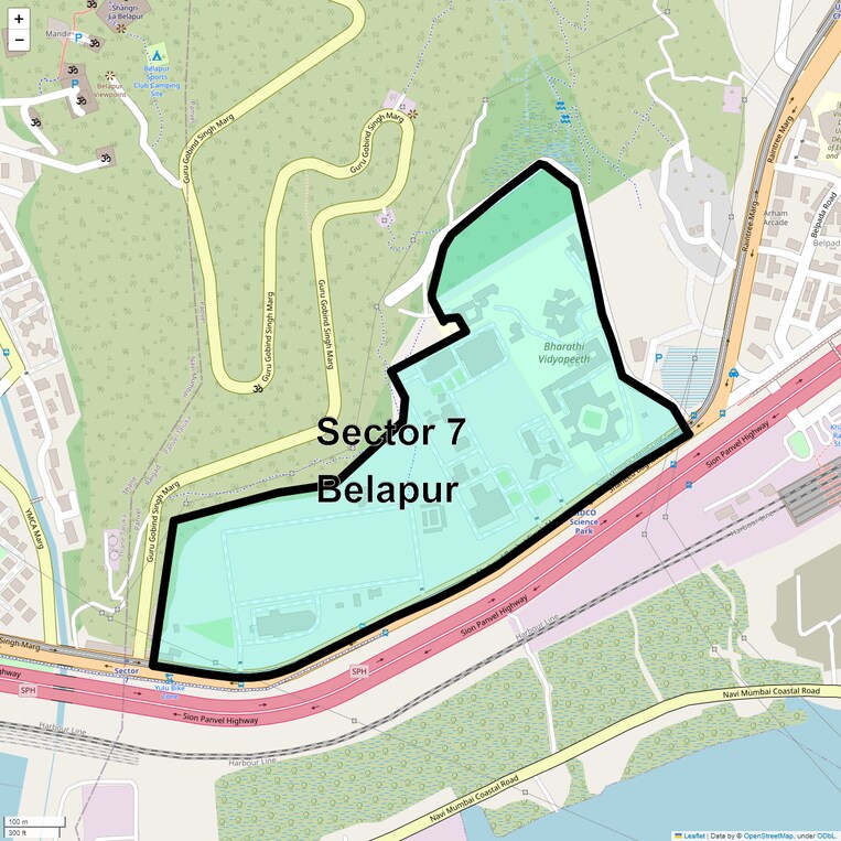 Location Map of Sector 7 Belapur
