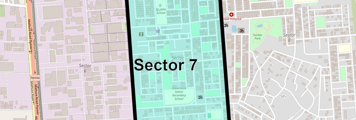 Location Map of Sector 7, Faridabad